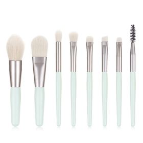 8PCS Makeup Brushes with Bag,Cosmetic Brushes for Face Foundation Blush Eye Shadow(Cyan)