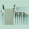13 Pcs Makeup Brushes Kit, Foundation Brush Eyeshadow Brush Highlighter Loose Powder Blush(Green)