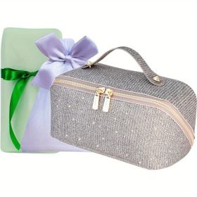Makeup Bag, Gifts for Women, Travel Makeup Bag, Travel Toiletry Bag, Lay Flat Makeup Bag