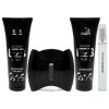Prestige Extasia Black by New Brand for Men - 4 Pc Gift Set 3.3oz EDT Spray, 0.5oz EDT Spray, 4.3oz Shower Gel, 4.3oz After Shave