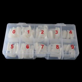Nail Art 500 Piece Box Armor Pieces Transparent Fully Pasted Half Pasted Pieces Fake Nail Pieces Transparent French Natural (Option: Natural semipost)