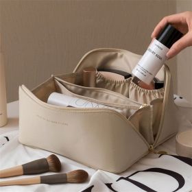 Large Capacity Travel Cosmetic Bag Makeup Case Organizer Multifunction Women Toiletries Organizer Female Waterproof Storage Box (Ships From: China, Color: Upgrade White)