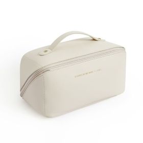 Women Large Capacity Travel Cosmetic Bag Multifunction Travel Cosmetic Bag Women Toiletries Storage Make Up Case Tool (Color: White 1 layer)